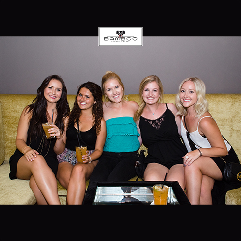 # Bamboo Lounge & Club. Five nice girls on a sofa. All night long on the broken glass.