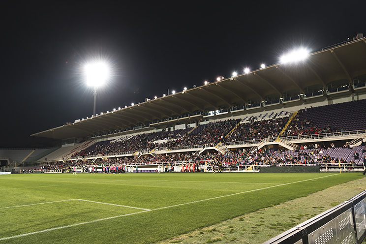 # Ulisse Albiati Sport Photographer: the Artemio Franchi stadium in Florence is an example of rationalist architecture. The original structure is full of innovative and futuristic elements for the time, such as the shelter without intermediate supports, the spiral staircases and the Maratona tower.